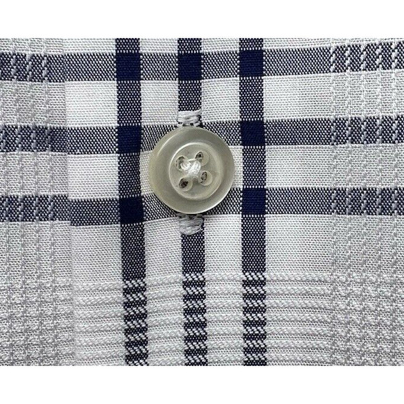 Banana Republic Non Iron Camden Fit Button Up Shirt Men's M Black White Stripe - Picture 4 of 7